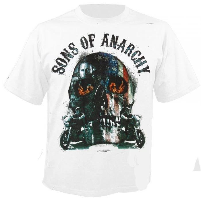 Sons Of Anarchy Biker Skull Mens White T Shirt Sons Of Anarchy Classic Tee