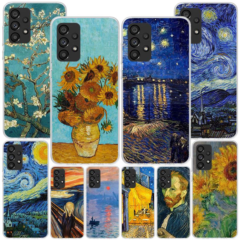 Чехол для телефона с картиной Ван Гога маслом Для Samsung Galaxy A17 A16 A15 A14 A13 A57 A56 A55 A54 A53 A37 A36 A35 A34 A33 A26 A25 A24
