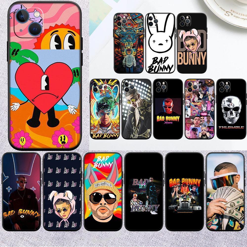 Чехол-обложка премиум-класса Bad Bunny для iPhone 16 15 14 13 Pro Max Plus Mini