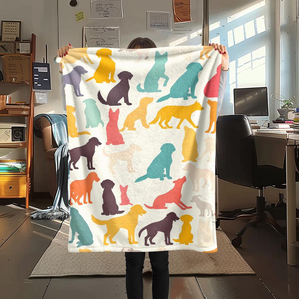 Cute puppy element Print Flannel Blanket,High quality Comfortable for All Seasons,Home Decor,Warmth and Comfort,Perfect for Christmas Gifts