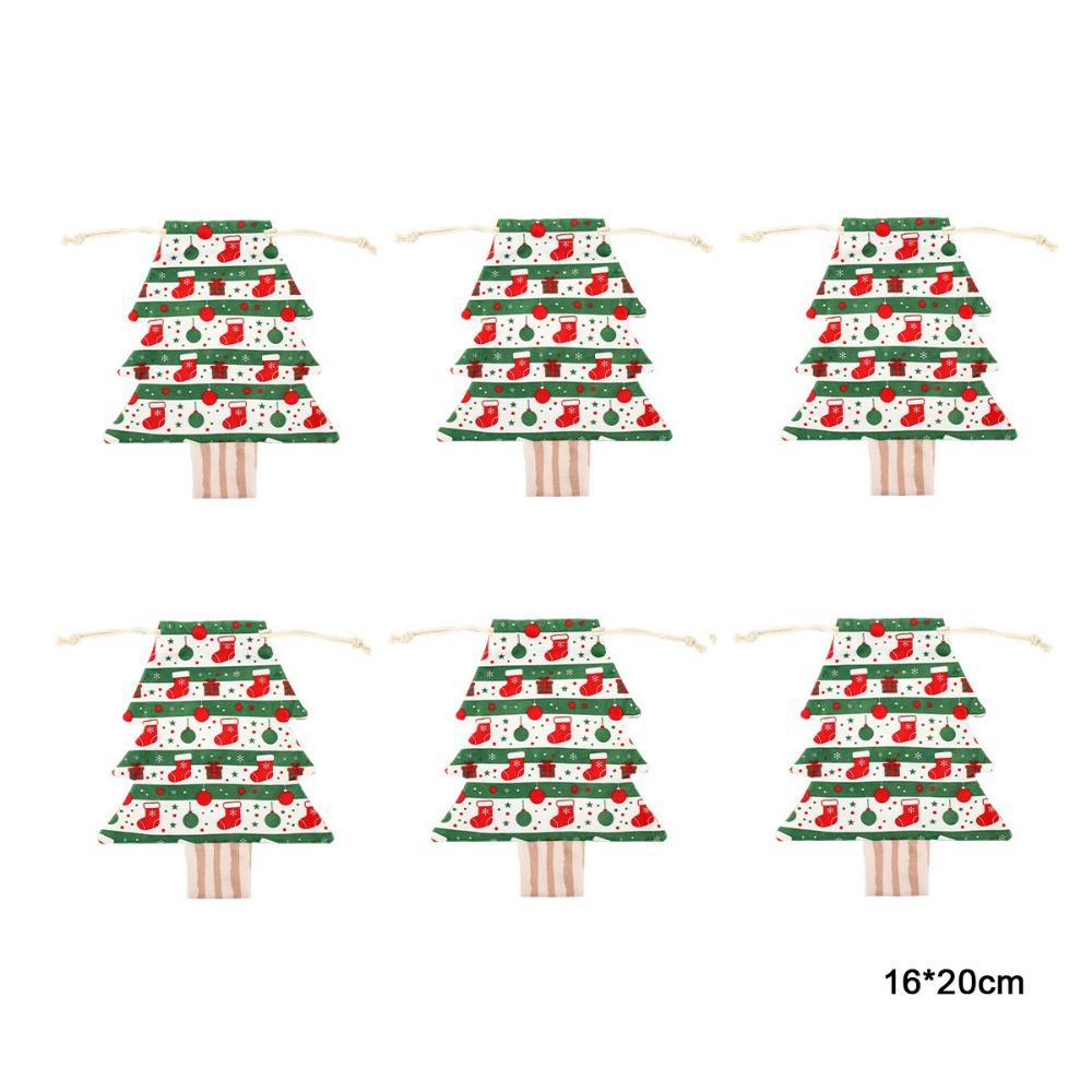 Flannel Drawstring Storage Bags Drawstring Design Pocket Christmas Bags Gift Giving