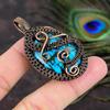 Tibetan Turquoise Handmade Copper Wire Wrap Jewelry Pendant 2.29 D9K59