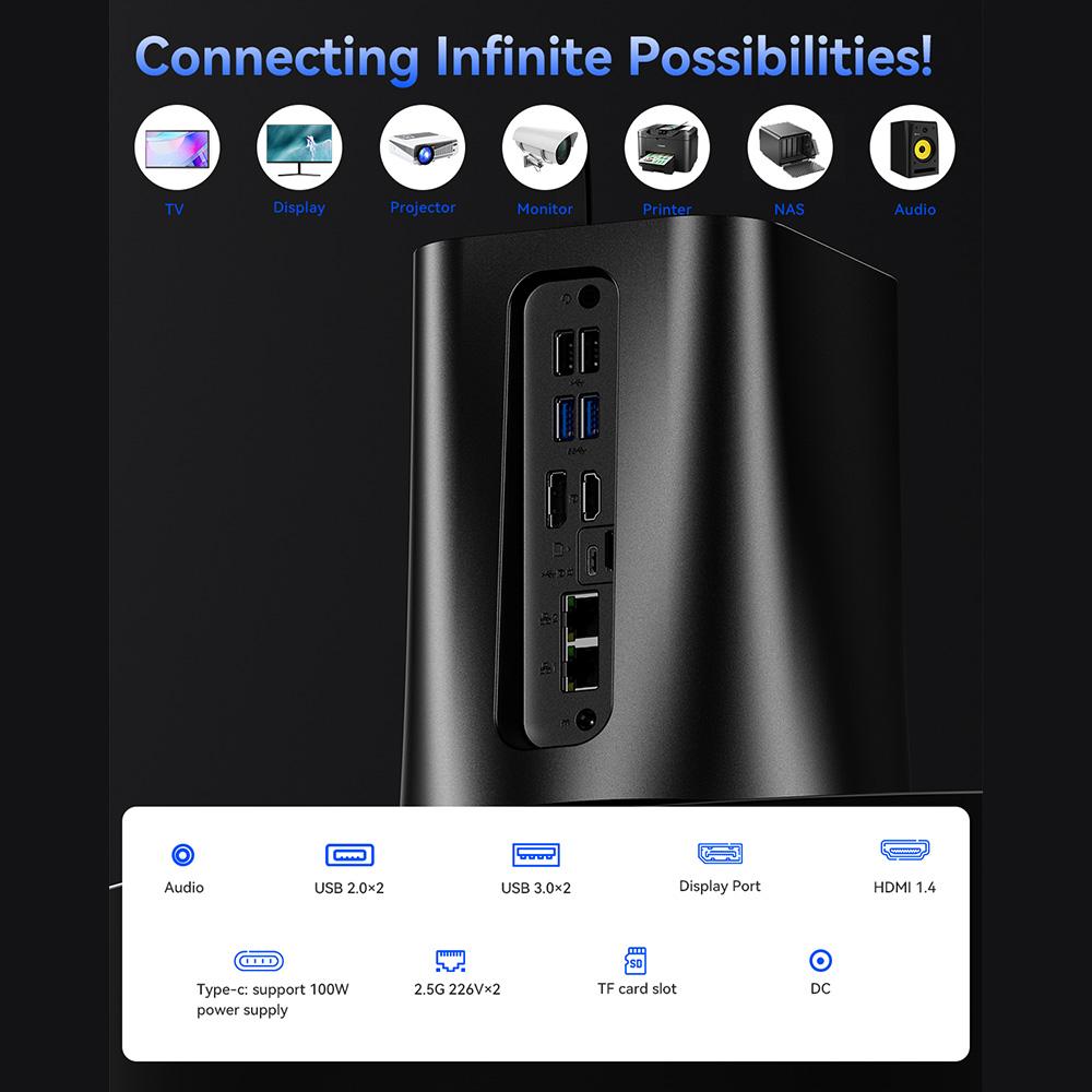 Мини-ПК AOOSTAR R7 NAS, AMD Ryzen 7 5825U 8 ядер Макс. 4,5 ГГц, 16 ГБ ОЗУ DDR4 512 ГБ SSD