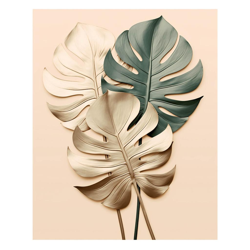 Złota Monstera Złota Monstera, 70X100 Cm, Bez Ramy, Papier Matowy 230 Gsm