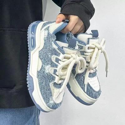 Женская модная обувь на толстой платформе, новинка четырех сезонов, корейское издание, универсальные противоскользящие туфли для досок, уличная спортивная повседневная обувь