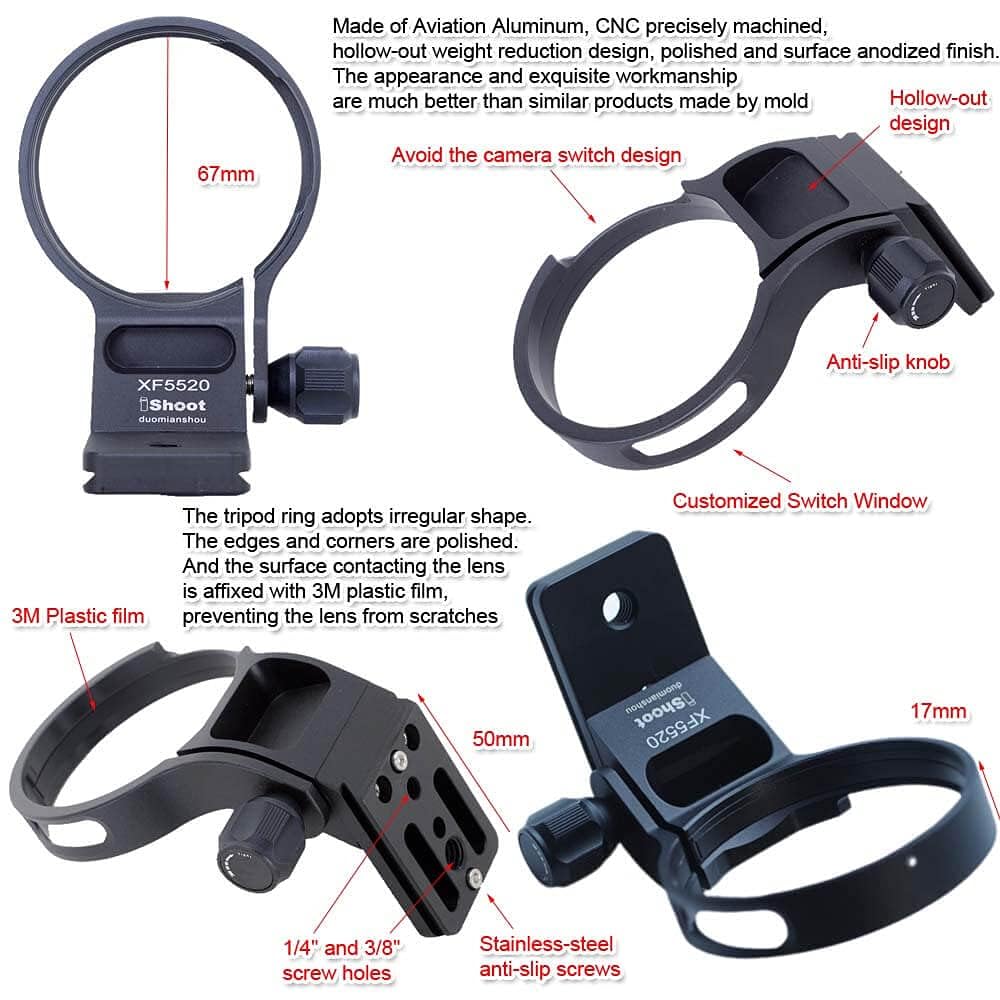 Camera tripod mount lens support lens bracket tripod tripod mount compatible with Fuji XF R LM OIS and Fujifilm XF R LM OIS quick release plate with