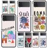 Чехол для Samsung Galaxy Z Flip 3 4 5 6 7 Складной Для Samsung Z Flip4 Flip5 ПК Жесткая Крышка Мультяшный Нью-Йорк Узор Париж