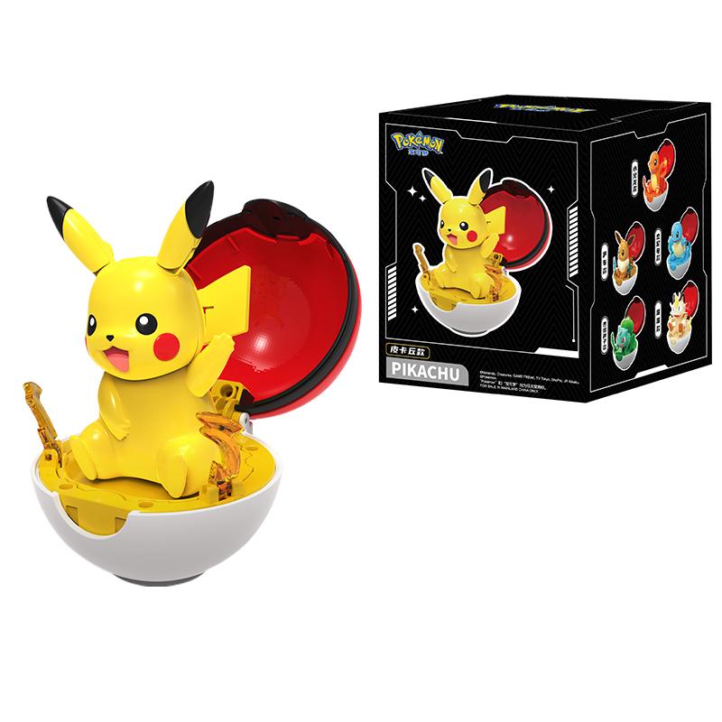 6 styles Pokemon Figure Bulbasaur Eevee Charmander Meowth Squirtle Pikachu action Pokeball elf Ball Toy action Doll kids gift