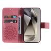 For Samsung Galaxy S25 Ultra Phone Case Sunflower Imprinted Leather Wallet Stand Cover with Strap