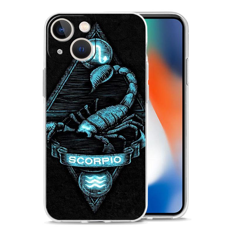 Чехол для телефона для iPhone 16 15 14 13 12 11 Pro Max XS X XR 7 8 Plus мягкий ТПУ Прозрачный чехол Овен Лев Весы Рыбы Дева Козерог