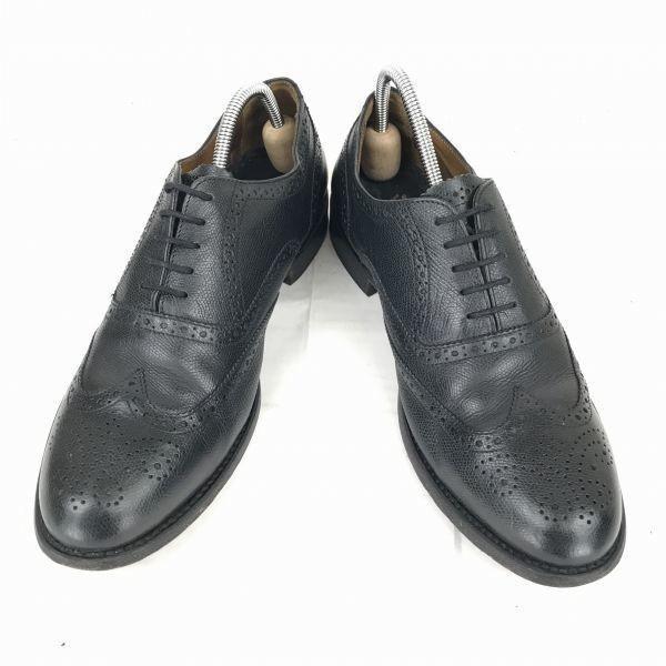 Netherlands Vintage VAN LIER Leather Goodyear Full Brogue Wingtip 10/28.5 Black Pebbled(USED)