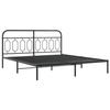 VidaXL Cadre de lit métal sans matelas avec tête de lit noir 183x213cm 377122