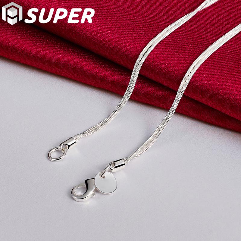 Ювелирные изделия из стерлингового серебра 925 пробы с двойной змеиной цепочкой и матовым гладким шариком