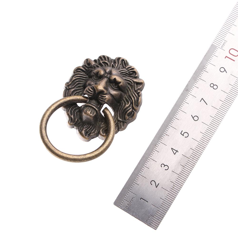 Прочная бронзовая ручка-кольцо для ящика дверного шкафа, ручка-ручка в виде античной головы льва