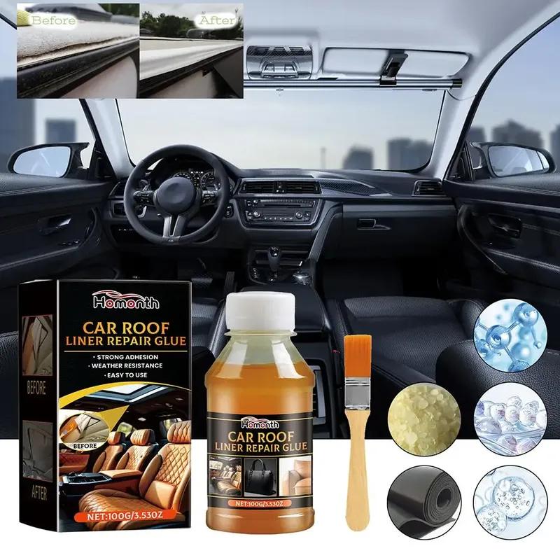 Car Roof Liner Repair Glue With Brush 100ml Fast Dry Strong Fabric Liquid Glue Adhesio Glue L6i2