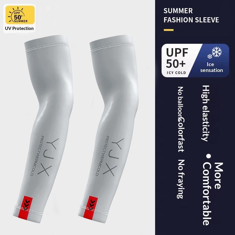 1Pair Summer Arm Sleeves For Running Outdoor Cycling Driving Breathable Ice Silk Elastic Sun Protection Men Women Arm Cover