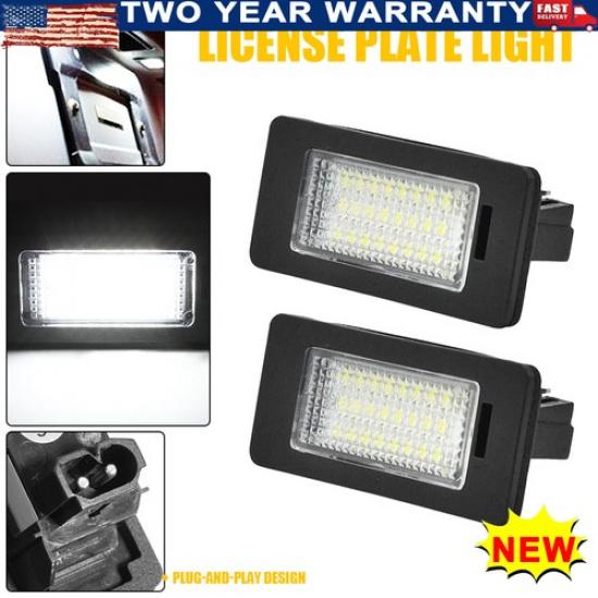 White Plate LED Lamps License Lights For E60 E39 E70 BMW E90 E92 F10 Error Free