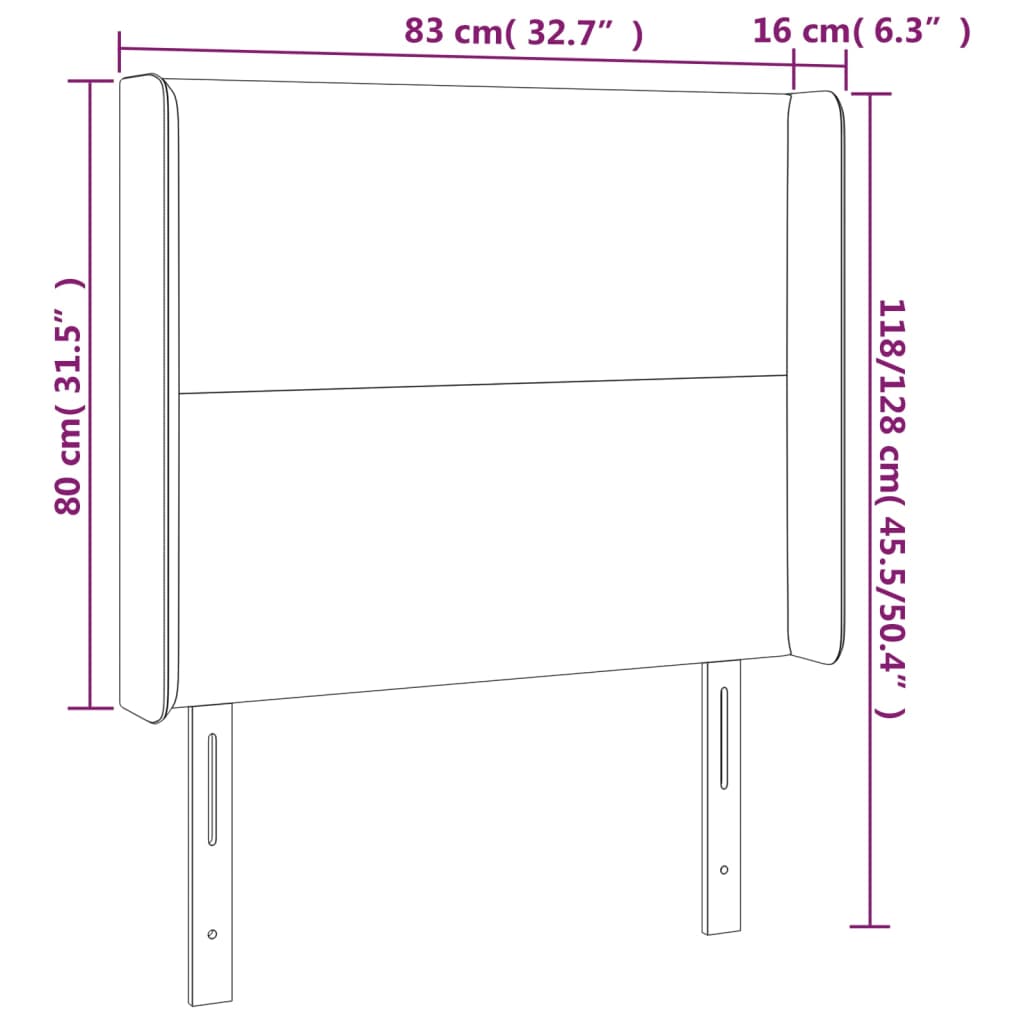 Headboard with Ears Pink 83 x 16 x 118 128 cm Velvet