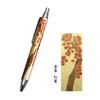Настоящая шариковая ручка Honjin makie из коровьей кожи с принтом павловнии и осенними листьями в кожаном чехле, (кожаный макияж), золото, коробка,