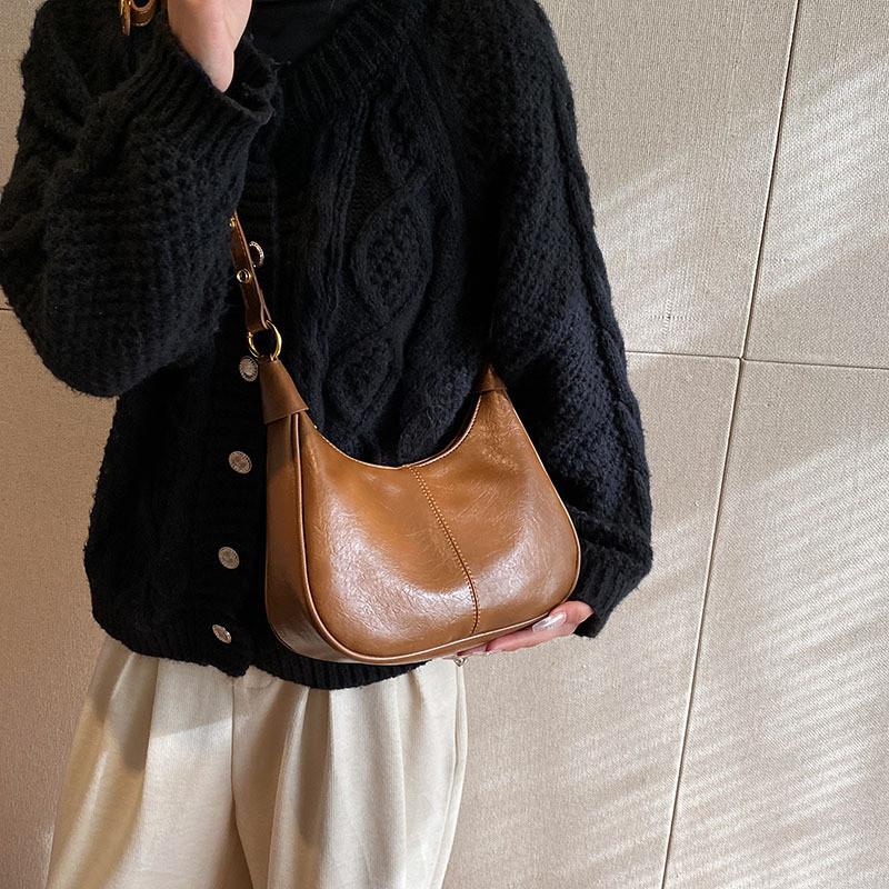 Ielgy Niche Simple Fashion One-Shoulder Messenger Bag High-End Western-Style Ladies Dumpling Bag