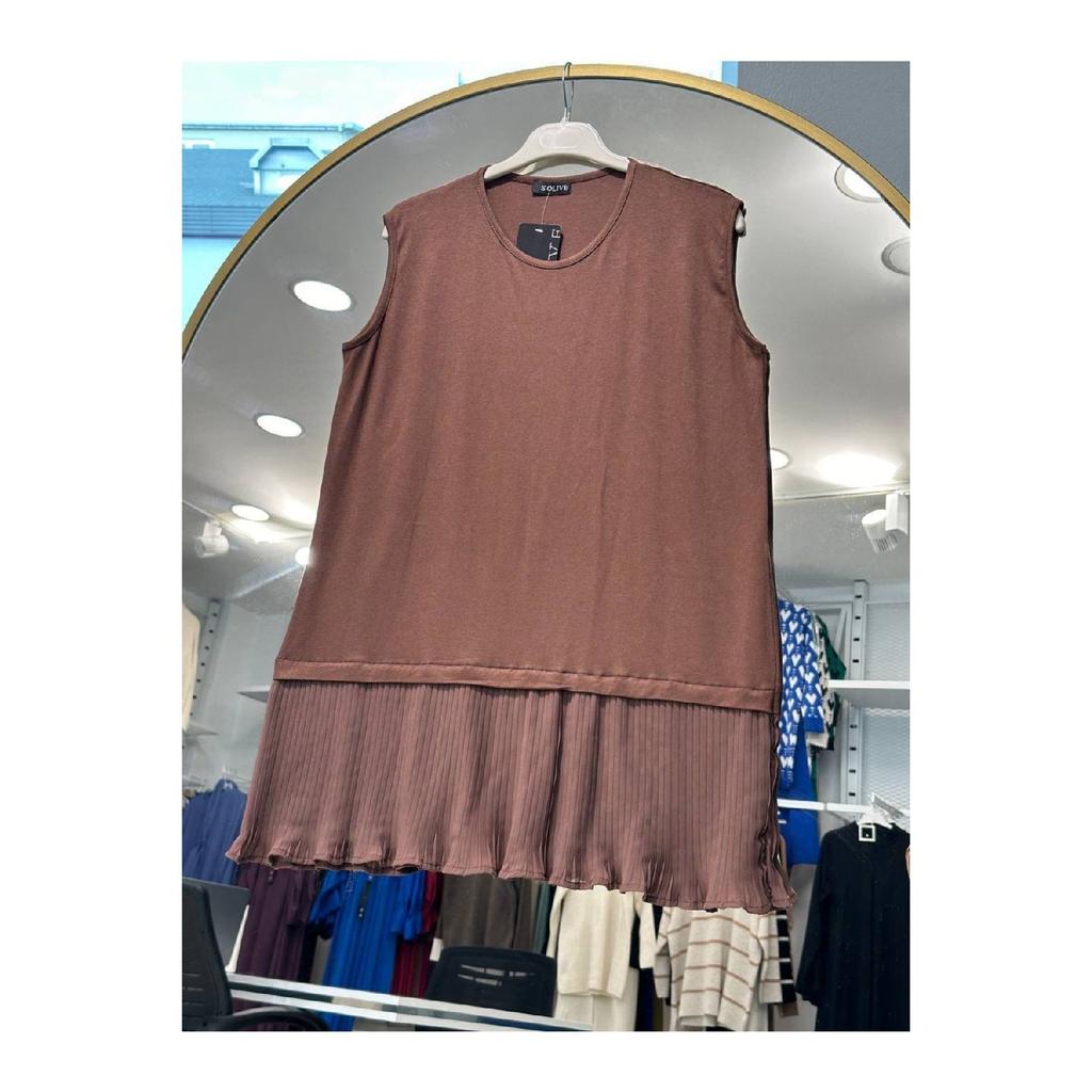 Плиссированная нижнее белье-туника из вискозы, черная