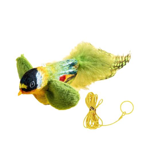 Interactive Chirping Bird Cat Toy Touch Activated Electric Bird Realistic Simulation Plush Bird Toy for Indoor Cats And Dogs
