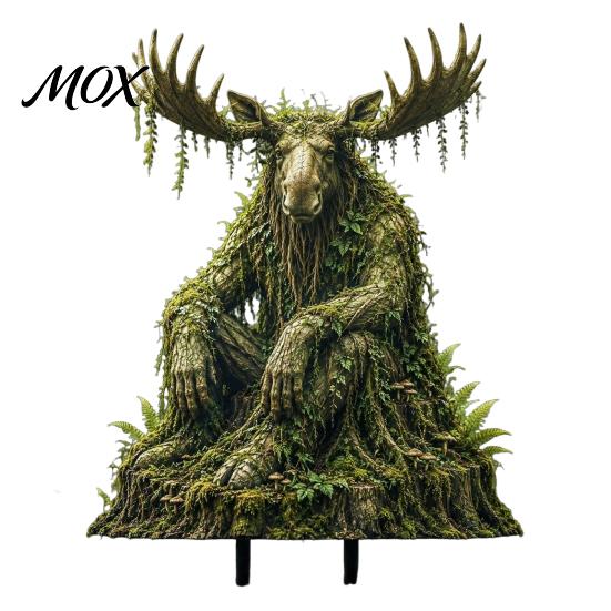 Hidden Forest Creature Statue Woodland Spirit Garden Stake, Animal Yard Decor, 3D Rustic Charming Landscape Decor for Fairy Patio Planter &