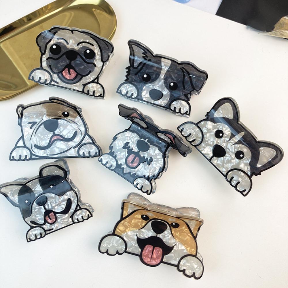 Acrylic Schnauzer Crab Clip Puppy Small Shark Clip Kawaii Cartoon Dog Hair Claw  Girls