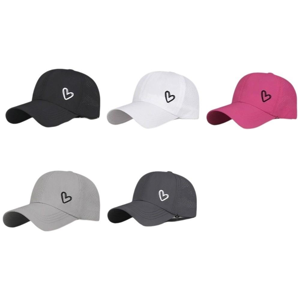 Love Heart Ponytail Baseball Cap Adjustable Solid Color Sunshade Sun Hat Lightweight Sun Protection Snapback Hat Ladies