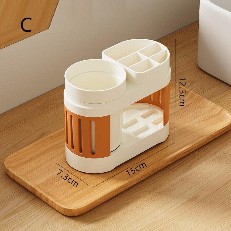 Bathroom Toothbrush Toothpaste Shelf Advanced All-In-One Toothbrush Single/Double Mouthwash Cup Bathroom Wash Set Cup Holder