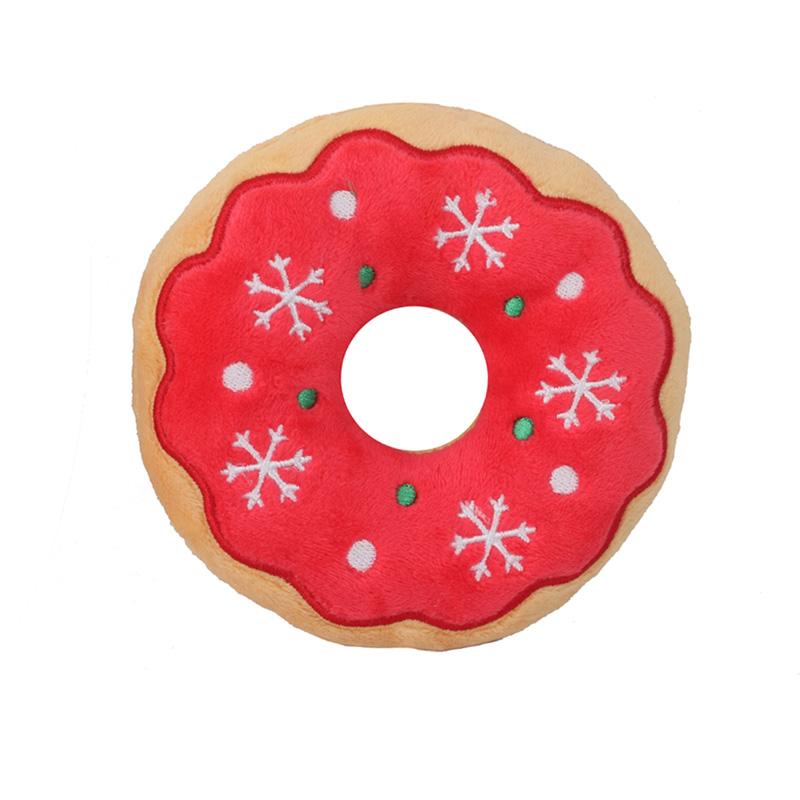 Плюшевая игрушка для питомца, собаки, с шумом, для жевания, Санта, Лось, Пряничный человечек, Пончик, Кошка, Собака, Рождественская серия, Мультяшная игрушка для собаки, Плюшевая пищалка, Игрушка для питомца