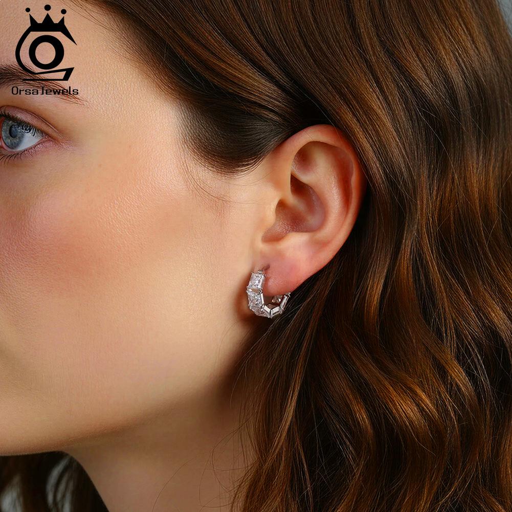 ORSA JEWELS Роскошные серьги-кольца из стерлингового серебра 925 пробы, 5 мм, цвет D, муассанит, бриллиант, для женщин, серьги с муассанитом, ювелирные изделия MOE20
