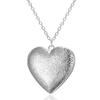 Couple Necklace Carved Design Metal Chain Gift Heart-shaped Photo Frame Pendant Necklace Jewelry Accessories