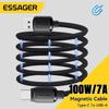 Essager 7A USB A to Type C Кабель для быстрой зарядки 100 Вт Магнитный всасывающий провод с защитой от намотки для передачи данных для iPhone 15 Huawei Xiaomi