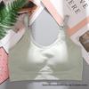 Seamless Ribbed Bandeau Tube Top with Adjustable Straps - Wirefree Strapless Sports Bra for Women