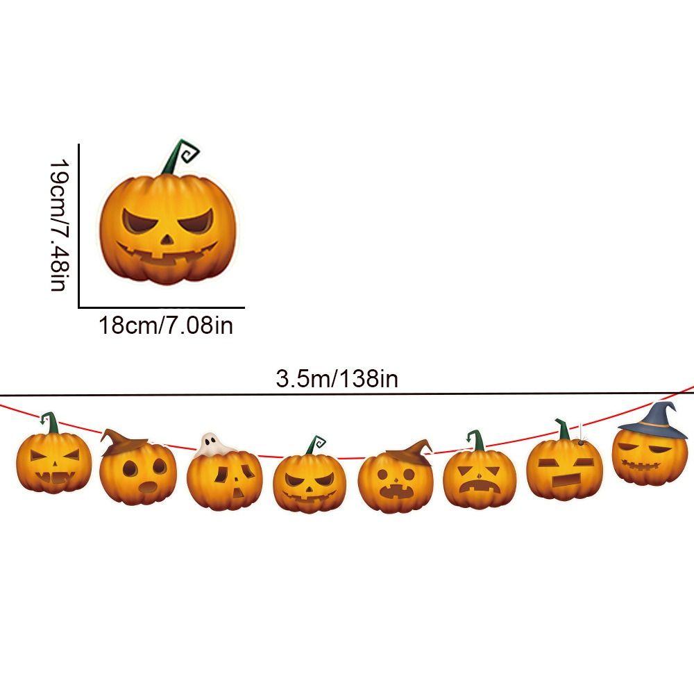 Hanging Happy Halloween Paper Banner Paper Pumpkin Letter Flag  Haunted House