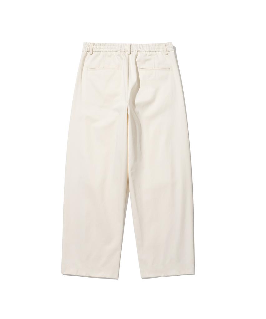 KNITTED Cotton Wide Cut Pants Ivory