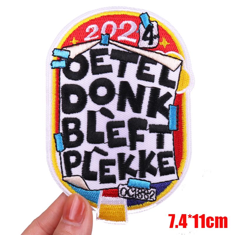 Netherland Oeteldonk Emblem Embroidered Patches Frog Patch Netherland Carnival Patches For Clothing Uniform DIY Iron On Patches