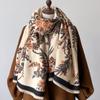 New Ethnic Style Flower Imitation Cashmere Scarf Women's Winter New Warm Thickened Long Jacquard Shawl Scarf