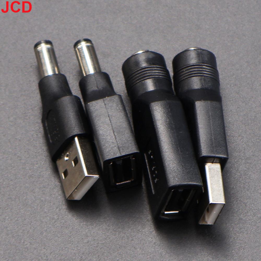 JCD 5 шт. 5.5*2.1 мм гнездо-розетка на USB 2.0 Type A штекер DC-разъем 5V адаптер питания для ноутбука