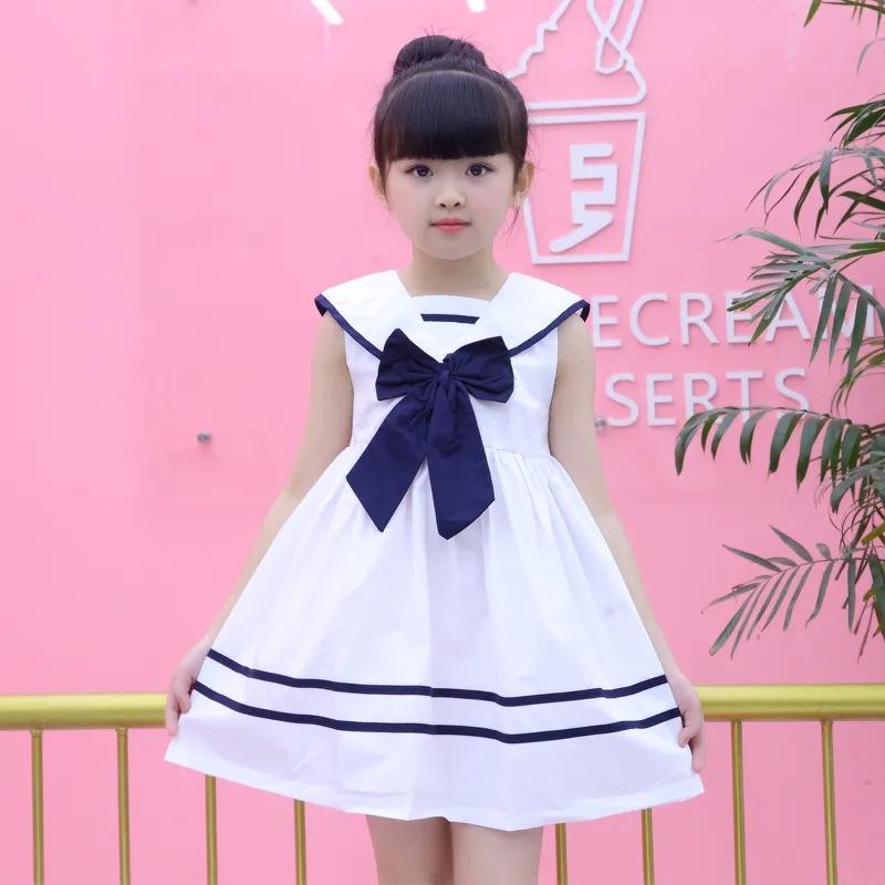 YUBAOBEI Летние платья для девочек-подростков, одежда для маленьких девочек-подростков, детское хлопковое платье с бантом, платье для девочек в консервативном стиле, детская одежда