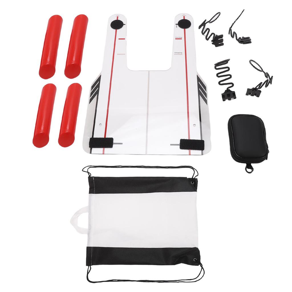 Club Swing Trainer Aiming Hitting Trainer Swing Training Mirror 4 Red Hook and Loop Fastener Directional Rods Acrylic