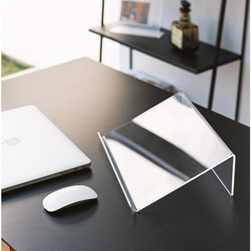 Ergonomic Acrylic Laptop Stand for Desk - Adjustable Height, Anti-Slip Design, Portable & Sturdy for Better Posture & Cooling
