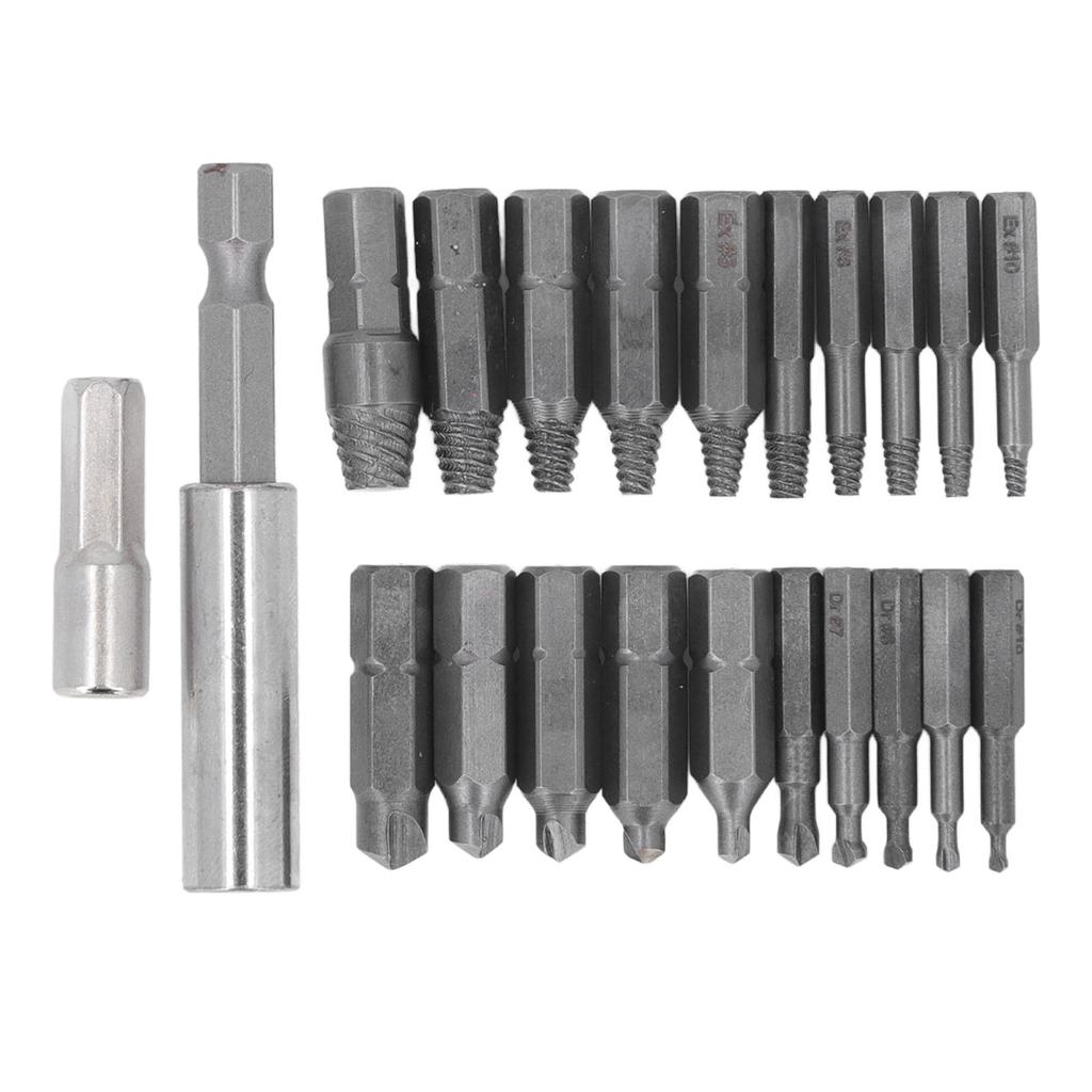Набор экстракторов для винтов из быстрорежущей стали, инструмент для удаления сломанных поврежденных болтов с битами для отвертки