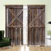 2pcs Rustic Wooden Door Pattern Curtain for Home Decoration Perfect for Bathroom, Living Room, and Bedroom Windows Treatment