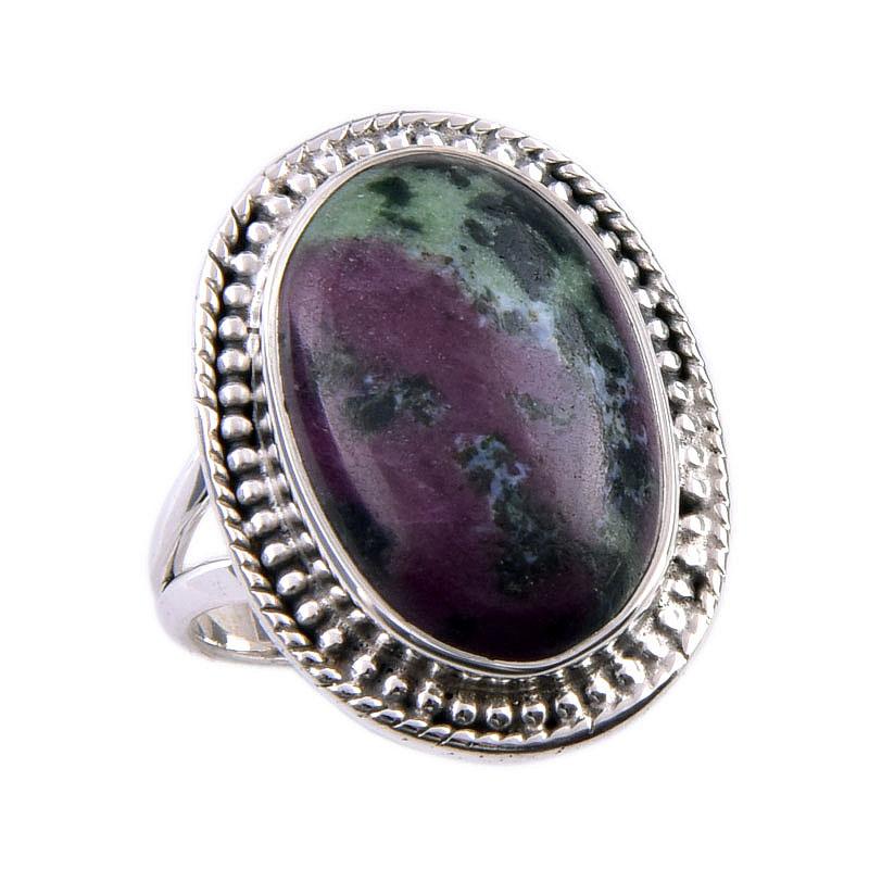 Ruby In Zoisite Handmade Lab-Created 925 Sterling Silver Jewelry Ring S.6 M5P31