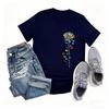 Autism Mama Sunflower Shirt Neurodiversity Awareness Crew Neck Short Sleeve Cotton Top All Seasons Casual Fashion Comfortable