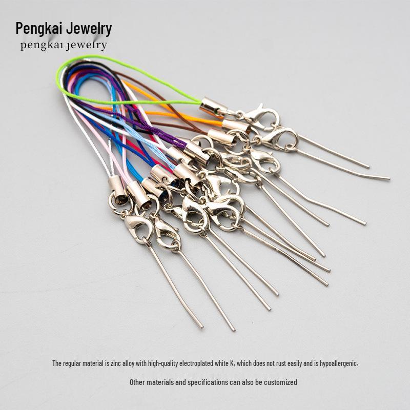 Г-образные булавки для изготовления украшений своими руками и застежка-лобстер, шнур для мобильного телефона с подвеской из полимерной глины и аксессуары для шнурка из шерстяного войлока