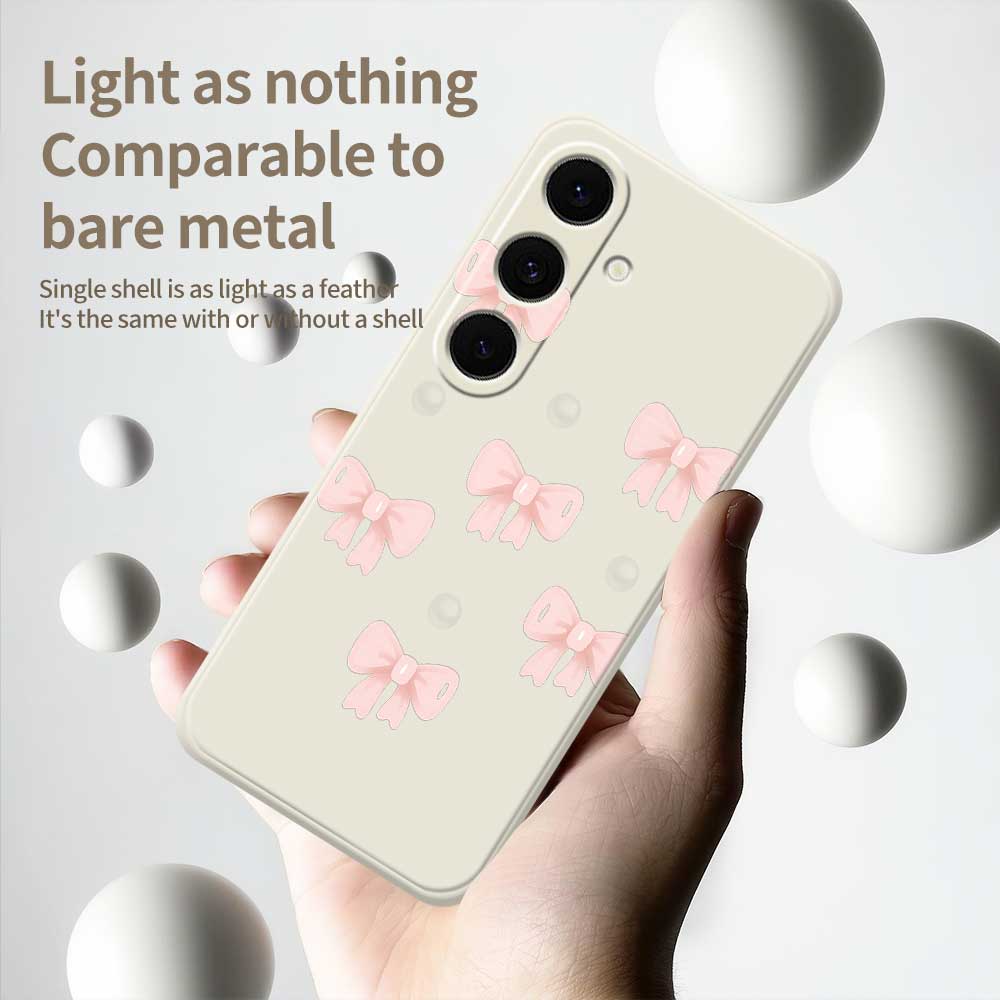 For Samsung Galaxy S25 FE Case Bows Pattern Printing Straight Edge TPU Phone Back Cover