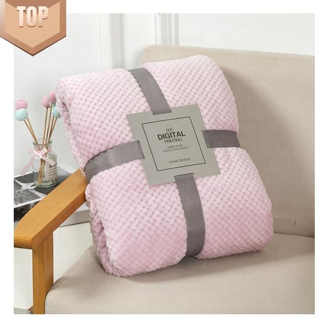 Printed Soft Cozy Warm Custom logo Luxury Sleep Fleece Flannel Polyester Bed Blankets Throws for Winter Sofa